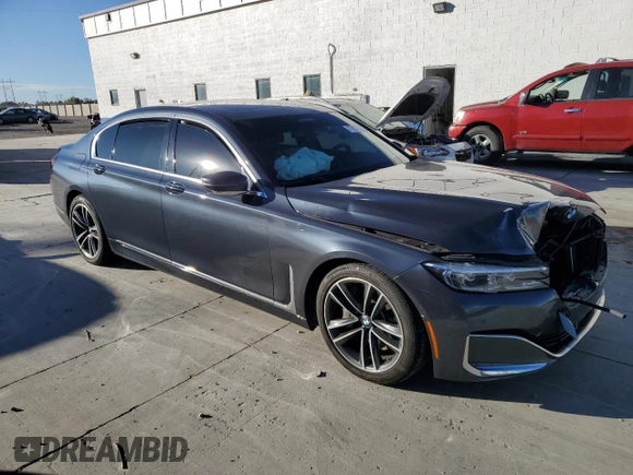 2020 BMW 7 Series 750i xDrive with VIN WBA7U2C05LGM27144, listed as a Copart auction lot 77827854 with 0 mi miles and Salvage Title. Bid and sale history available at carsss.com. Image 4.
