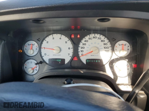 2002 Dodge 1500 with VIN 1D7HA16K72J233214, listed as a Copart auction lot 43047515 with 244,458 mi miles and Salvage Title. Bid and sale history available at DreamBid. Image 9.