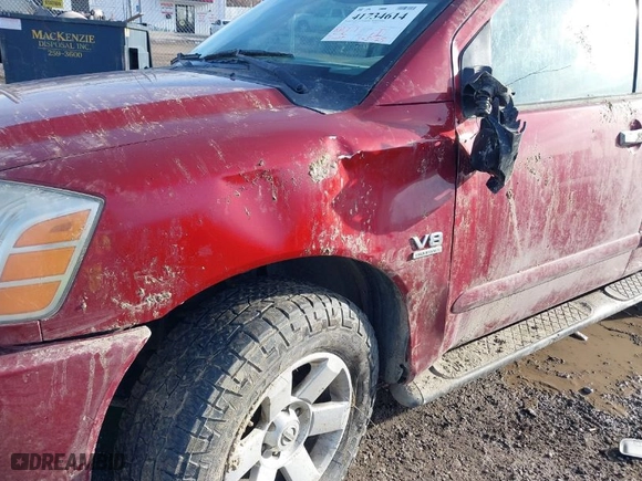 2004 Nissan Titan LE with VIN 1N6AA07B34N501172, listed as a IAAI auction lot 41734614 with 1 mi miles. Bid and sale history available at carsss.com. Image 6.