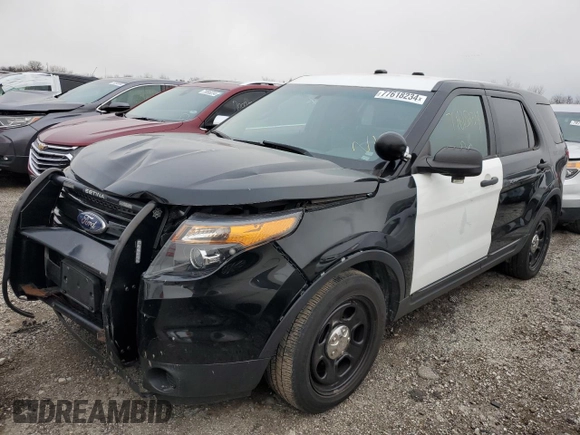 2015 Ford Utility Police Interceptor with VIN 1FM5K8AR5FGA41635, listed as a Copart auction lot 77618234 with 0 mi miles and Salvage Title. Bid and sale history available at carsss.com. Image 1.