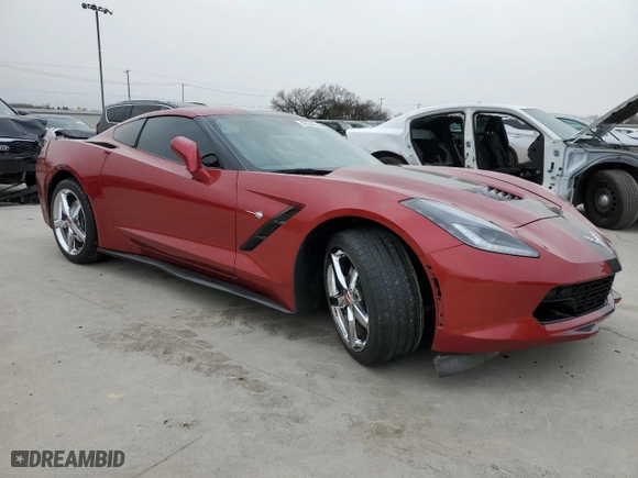 2014 Chevrolet Corvette Stingray 2LT with VIN 1G1YD2D7XE5112821, listed as a Copart auction lot 48374255 with 0 mi miles and Salvage Title. Bid and sale history available at carsss.com. Image 4.
