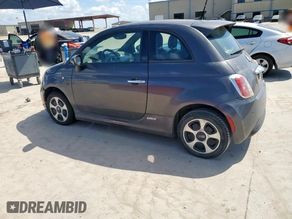 2016 FIAT 500e with VIN 3C3CFFGE3GT221786, listed as a Copart auction lot 59161025 with Not provided miles and Salvage title. Bid and sale history available at DreamBid. Image 2.