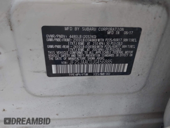 2018 Subaru Forester z VIN JF2SJAAC0JG456885, wystawiony jako IAAI lot #42447740 z przebiegiem 73 768 mil mil oraz . Historia ofert i sprzedaży dostępna na DreamBid. Obrazek 9.