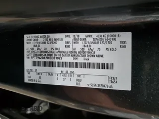 2019 Ford F-250 XL z VIN 1FT7W2B67KED61922, wystawiony jako Copart lot #63221415 z przebiegiem 133 946 mil mil oraz Czysty tytuł • Clean title. Historia ofert i sprzedaży dostępna na DreamBid. Obrazek 12.