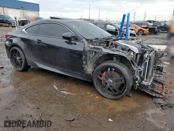 2015 Lexus RC 350 with VIN JTHSE5BC6F5001422, listed as a Copart auction lot 47734105 with 198,584 mi miles and Salvage Title. Bid and sale history available at carsss.com. Image 4.