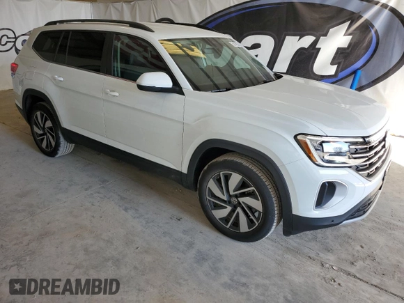 2025 Volkswagen Atlas SE with VIN 1V2HR2CA6SC502567, listed as a Copart auction lot 42052585 with 8,407 mi miles and Clean title. Bid and sale history available at DreamBid. Image 4.