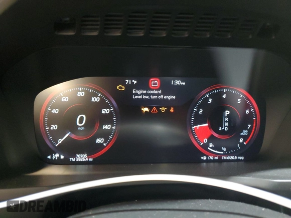 2020 Volvo XC90 Inscription with VIN YV4A221L2L1536253, listed as a Copart auction lot 76448954 with 70,705 mi miles and Salvage title. Bid and sale history available at DreamBid. Image 9.