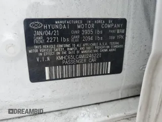 2021 Hyundai Ioniq Blue z VIN KMHC65LC4MU246221, wystawiony jako Copart lot #59340345 z przebiegiem 82 974 mil mil oraz Szkoda całkowita • Salvage title. Historia ofert i sprzedaży dostępna na DreamBid. Obrazek 12.
