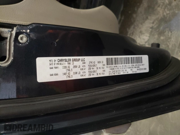 2013 Chrysler Town & Country Touring with VIN 2C4RC1BG7DR711799, listed as a Copart auction lot 52962675 with 143,792 mi miles and Salvage Title. Bid and sale history available at DreamBid. Image 15.