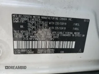 2024 Toyota RAV4 XLE Premium z VIN 2T3C1RFV1RW301807, wystawiony jako Copart lot #54978805 z przebiegiem 24 393 mil mil oraz Czysty tytuł • Clean title. Historia ofert i sprzedaży dostępna na DreamBid. Obrazek 13.