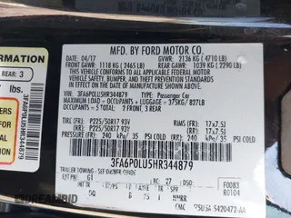 2017 Ford Fusion Hybrid SE with VIN 3FA6P0LU5HR344879, listed as a IAAI auction lot 42483771 with 146,603 mi miles and . Bid and sale history available at DreamBid. Image 9.