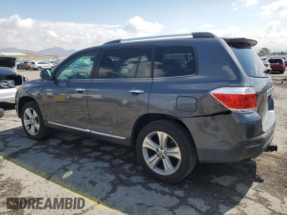 2013 Toyota Highlander Limited with VIN 5TDYK3EH5DS122904, listed as a Copart auction lot 55686225 with 221,905 mi miles and Salvage title. Bid and sale history available at DreamBid. Image 2.