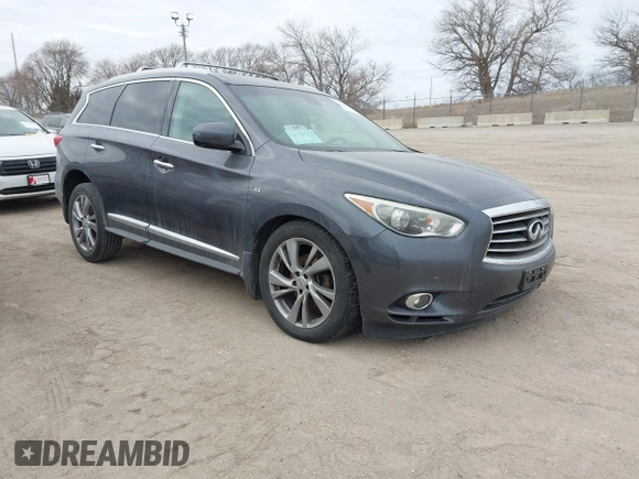 2014 Infiniti QX60 with VIN 5N1AL0MM6EC545890, listed as a IAAI auction lot 41212469 with 125,955 mi miles and . Bid and sale history available at DreamBid. Image 1.