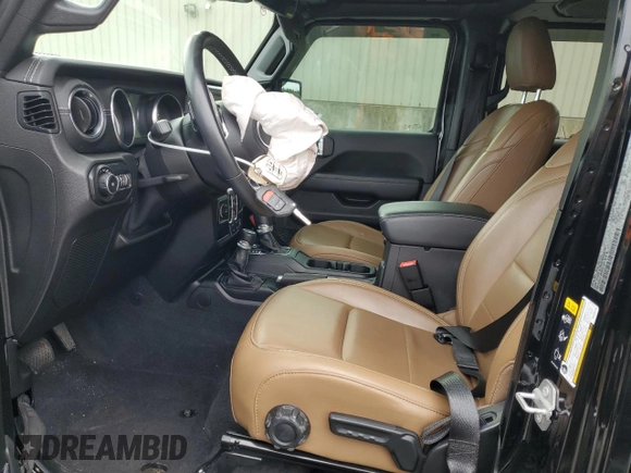 2021 Jeep Wrangler Unlimited Sahara High Altitude with VIN 1C4HJXEM9MW585183, listed as a Copart auction lot 71749574 with 21,526 mi miles and Salvage title. Bid and sale history available at DreamBid. Image 7.