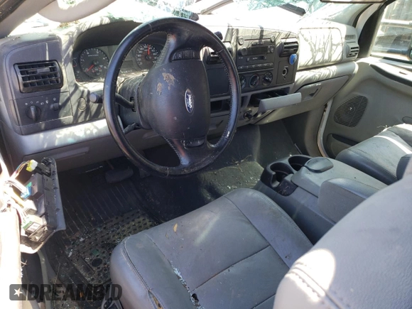 2005 Ford F-250 XL with VIN 1FTSW20P85EC42755, listed as a Copart auction lot 59545484 with Not Provided miles and Salvage Title. Bid and sale history available at DreamBid. Image 8.
