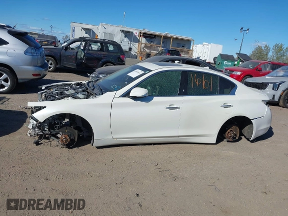 2016 Infiniti Q50 3.0t Red Sport 400 with VIN JN1FV7AR5GM450914, listed as a IAAI auction lot 40531661 with 108,366 mi miles. Bid and sale history available at carsss.com. Image 13.