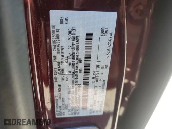 2018 Lincoln MKC Reserve z VIN 5LMCJ3D95JUL22995, wystawiony jako Copart lot #55973495 z przebiegiem 16 215 mil mil oraz Szkoda całkowita • Salvage title. Historia ofert i sprzedaży dostępna na DreamBid. Obrazek 14.