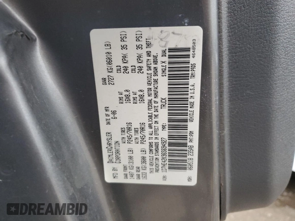 2006 Dodge Dakota SLT with VIN 1D7HE42K96S694927, listed as a Copart auction lot 47927285 with Not Provided miles and Salvage Title. Bid and sale history available at carsss.com. Image 12.