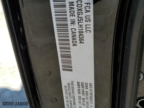 2020 Dodge Charger Scat Pack with VIN 2C3CDXGJ5LH184364, listed as a Copart auction lot 50805845 with 87,595 mi miles and Salvage Title. Bid and sale history available at carsss.com. Image 12.