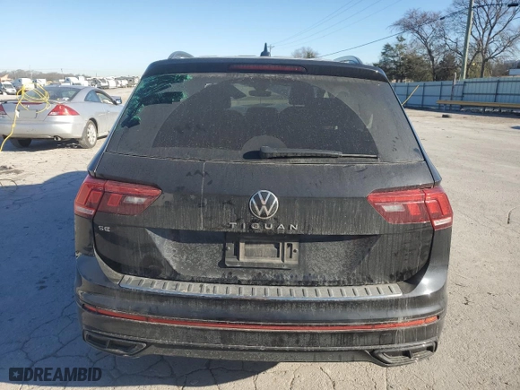 2023 Volkswagen Tiguan SE R-Line Black with VIN 3VVCB7AX0PM017529, listed as a Copart auction lot 47434095 with 55,212 mi miles and Salvage Title. Bid and sale history available at carsss.com. Image 6.