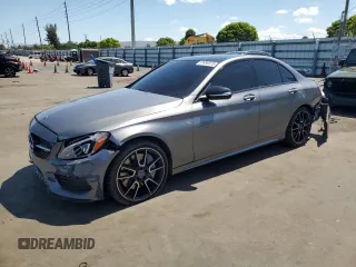 2017 Mercedes-Benz C 43 AMG z VIN 55SWF6EB2HU194872, wystawiony jako Copart lot #57690375 z przebiegiem 67 867 mil mil oraz Szkoda całkowita • Salvage title. Historia ofert i sprzedaży dostępna na DreamBid. Obrazek 1.