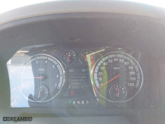 2009 Dodge Ram 1500 TRX with VIN 1D3HB13P99S806102, listed as a IAAI auction lot 41361469 with 205,577 mi miles. Bid and sale history available at carsss.com. Image 7.