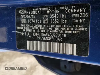 2016 Hyundai Accent SE with VIN KMHCT5AE4GU270116, listed as a Copart auction lot 46156895 with 120,137 mi miles and Clean Title. Bid and sale history available at carsss.com. Image 12.