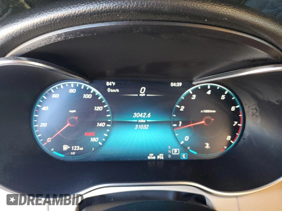 2021 Mercedes-Benz C 300 with VIN W1KWF8DB3MR607780, listed as a Copart auction lot 45589595 with 31,032 mi miles and Clean title. Bid and sale history available at DreamBid. Image 9.