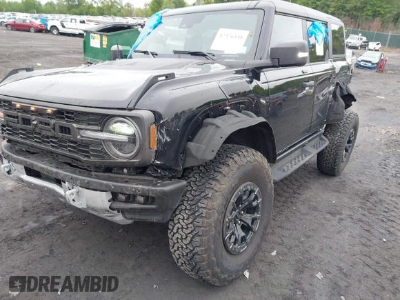 2023 Ford Bronco Raptor with VIN 1FMEE5JR9PLB23222, listed as a IAAI auction lot 42376438 with 7,447 mi miles and . Bid and sale history available at DreamBid. Image 6.