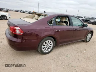 2013 Volkswagen Passat S with VIN 1VWAP7A39DC137750, listed as a Copart auction lot 60981355 with 105,954 mi miles and Clean title. Bid and sale history available at DreamBid. Image 3.