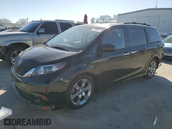 2014 Toyota Sienna SE with VIN 5TDXK3DC2ES482229, listed as a Copart auction lot 47080475 with 316,711 mi miles and Salvage Title. Bid and sale history available at DreamBid. Image 1.