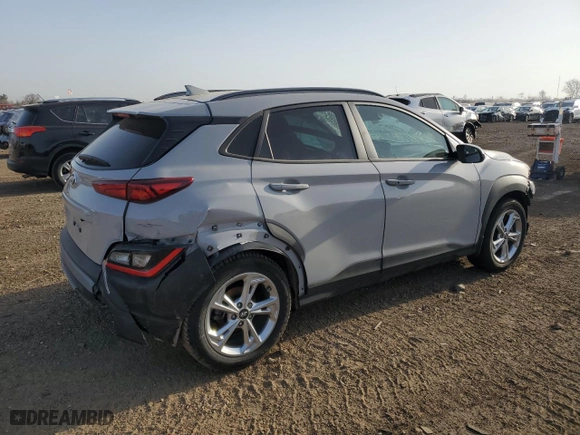 2022 Hyundai Kona SEL with VIN KM8K62AB3NU827263, listed as a Copart auction lot 49797015 with 0 mi miles and Salvage Title. Bid and sale history available at carsss.com. Image 3.