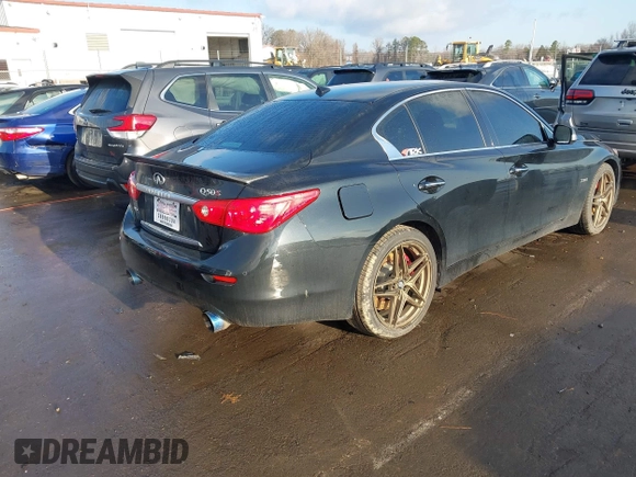 2017 Infiniti Q50 Red Sport 400 with VIN JN1FV7AR1HM871708, listed as a IAAI auction lot 41426763 with 92,582 mi miles. Bid and sale history available at carsss.com. Image 4.