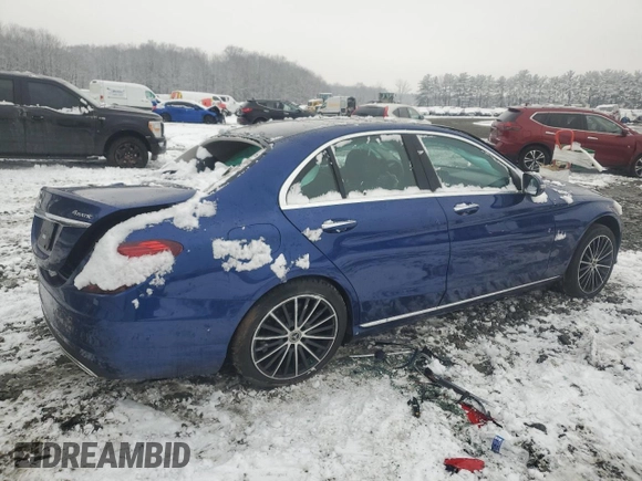 2020 Mercedes-Benz C 300 with VIN W1KWF8EB6LR589501, listed as a Copart auction lot 44657325 with 45,383 mi miles and Salvage Title. Bid and sale history available at DreamBid. Image 3.