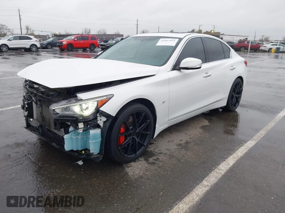 2015 Infiniti Q50 Premium with VIN JN1BV7AR1FM393866, listed as a IAAI auction lot 41807059 with 79,300 mi miles. Bid and sale history available at carsss.com. Image 2.