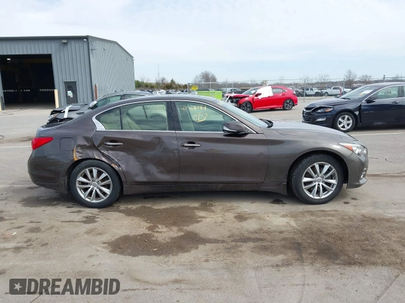 2016 Infiniti Q50 2.0t Premium with VIN JN1CV7AR3GM250651, listed as a IAAI auction lot 41768184 with 105,621 mi miles. Bid and sale history available at carsss.com. Image 13.