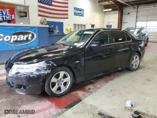 2008 BMW 5 Series 535xi with VIN WBANV93578CW51393, listed as a Copart auction lot 47310255 with 168,778 mi miles and Salvage Title. Bid and sale history available at carsss.com. Image 1.