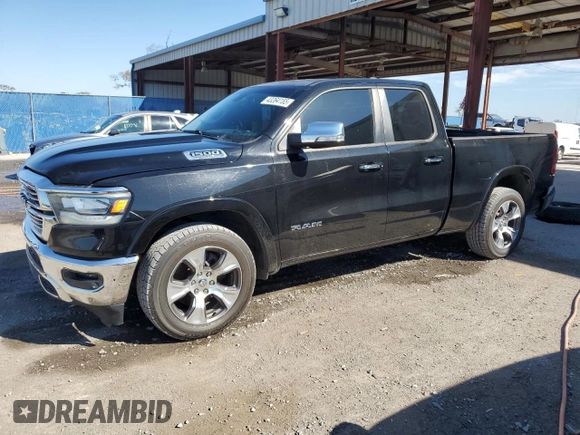 2020 Ram 1500 Laramie with VIN 1C6SRFDTXLN142456, listed as a Copart auction lot 43264155 with 57,661 mi miles and Salvage Title. Bid and sale history available at carsss.com. Image 1.