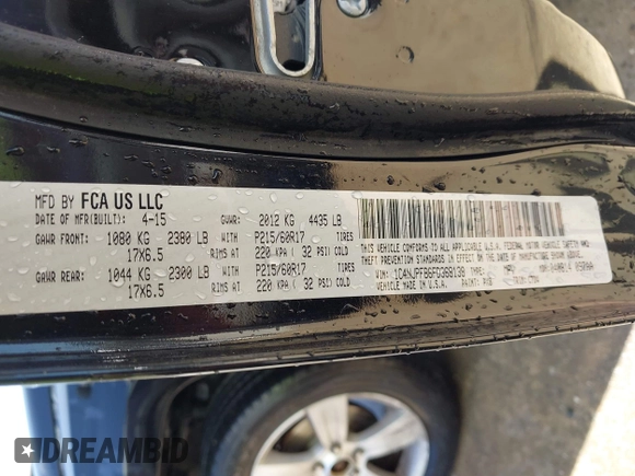 2015 Jeep Patriot Latitude with VIN 1C4NJPFB6FD368138, listed as a IAAI auction lot 42505872 with 120,937 mi miles and . Bid and sale history available at DreamBid. Image 9.