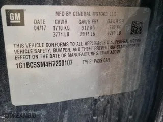 2017 Chevrolet Cruze LS with VIN 1G1BC5SM4H7250107, listed as a Copart auction lot 50312915 with 159,482 mi miles and Salvage Title. Bid and sale history available at carsss.com. Image 14.