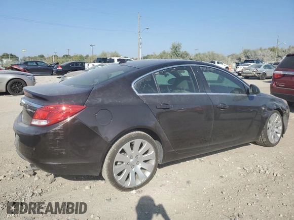 2011 Buick Regal CXL Turbo TO6 with VIN W04G05GV0B1101155, listed as a Copart auction lot 71955594 with 60,414 mi miles and Salvage Title. Bid and sale history available at carsss.com. Image 3.