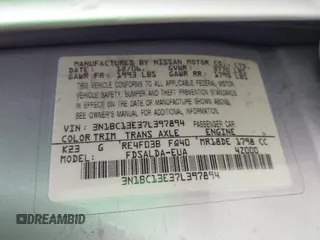 2007 Nissan Versa 1.8 S with VIN 3N1BC13E37L397894, listed as a IAAI auction lot 41866751 with 239,024 mi miles. Bid and sale history available at carsss.com. Image 9.