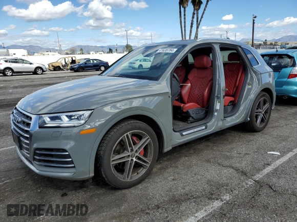 2020 Audi SQ5 Premium Plus with VIN WA1B4AFY1L2123096, listed as a Copart auction lot 41638784 with 31,705 mi miles and . Bid and sale history available at DreamBid. Image 1.