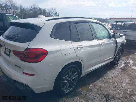 2021 BMW X3 M40i with VIN 5UXTY9C02M9E56106, listed as a IAAI auction lot 41465476 with 1 mi miles. Bid and sale history available at carsss.com. Image 4.