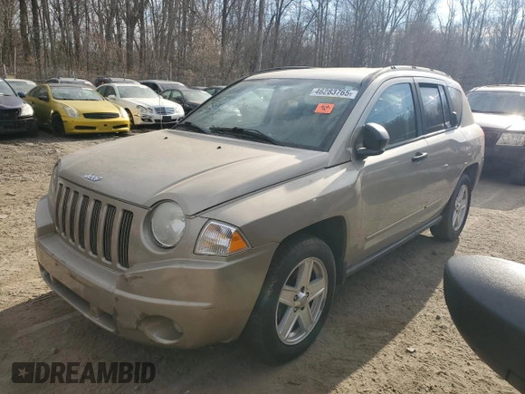 2009 Jeep Compass North with VIN 1J4FT47B89D189447, listed as a Copart auction lot 46283765 with 0 mi miles and Salvage Title. Bid and sale history available at carsss.com. Image 1.