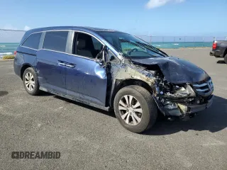 2014 Honda Odyssey EX-L with VIN 5FNRL5H64EB114757, listed as a Copart auction lot 48129915 with 136,822 mi miles and Salvage Title. Bid and sale history available at DreamBid. Image 4.