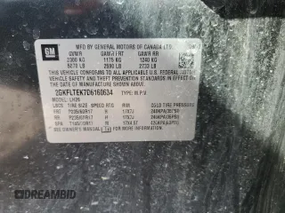 2013 GMC Terrain SLE with VIN 2GKFLTEK7D6160634, listed as a Copart auction lot 47461825 with 168,516 mi miles and Salvage Title. Bid and sale history available at DreamBid. Image 14.