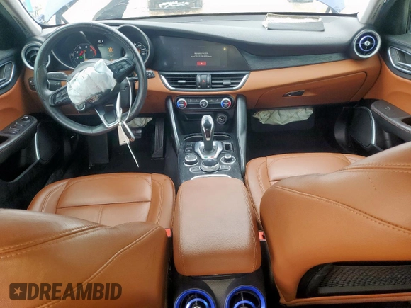 2021 Alfa Romeo Giulia with VIN ZARFAMAN6M7639186, listed as a Copart auction lot 58371745 with 46,162 mi miles and Salvage title. Bid and sale history available at DreamBid. Image 8.