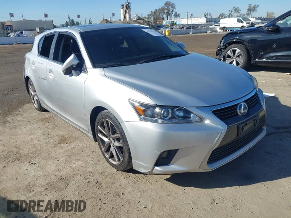 2014 Lexus CT 200h with VIN JTHKD5BH0E2193886, listed as a IAAI auction lot 41745546 with 110,008 mi miles and . Bid and sale history available at DreamBid. Image 1.