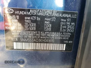 2019 Hyundai Santa Fe Limited with VIN 5NMS53AD3KH041870, listed as a Copart auction lot 43726295 with 115,022 mi miles and Salvage Title. Bid and sale history available at carsss.com. Image 14.